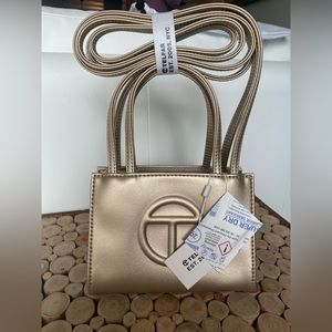 Small Gold Telfar Shopping Bag